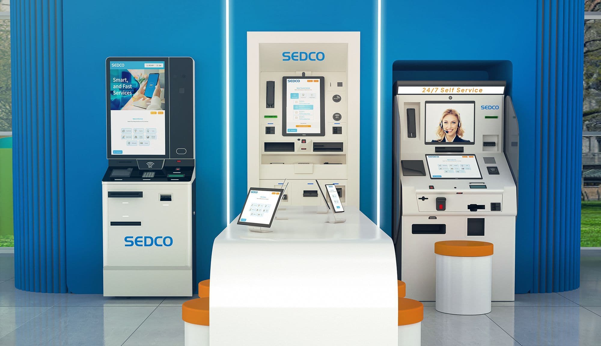 Kiosque en libre-service pour l'intégration des clients