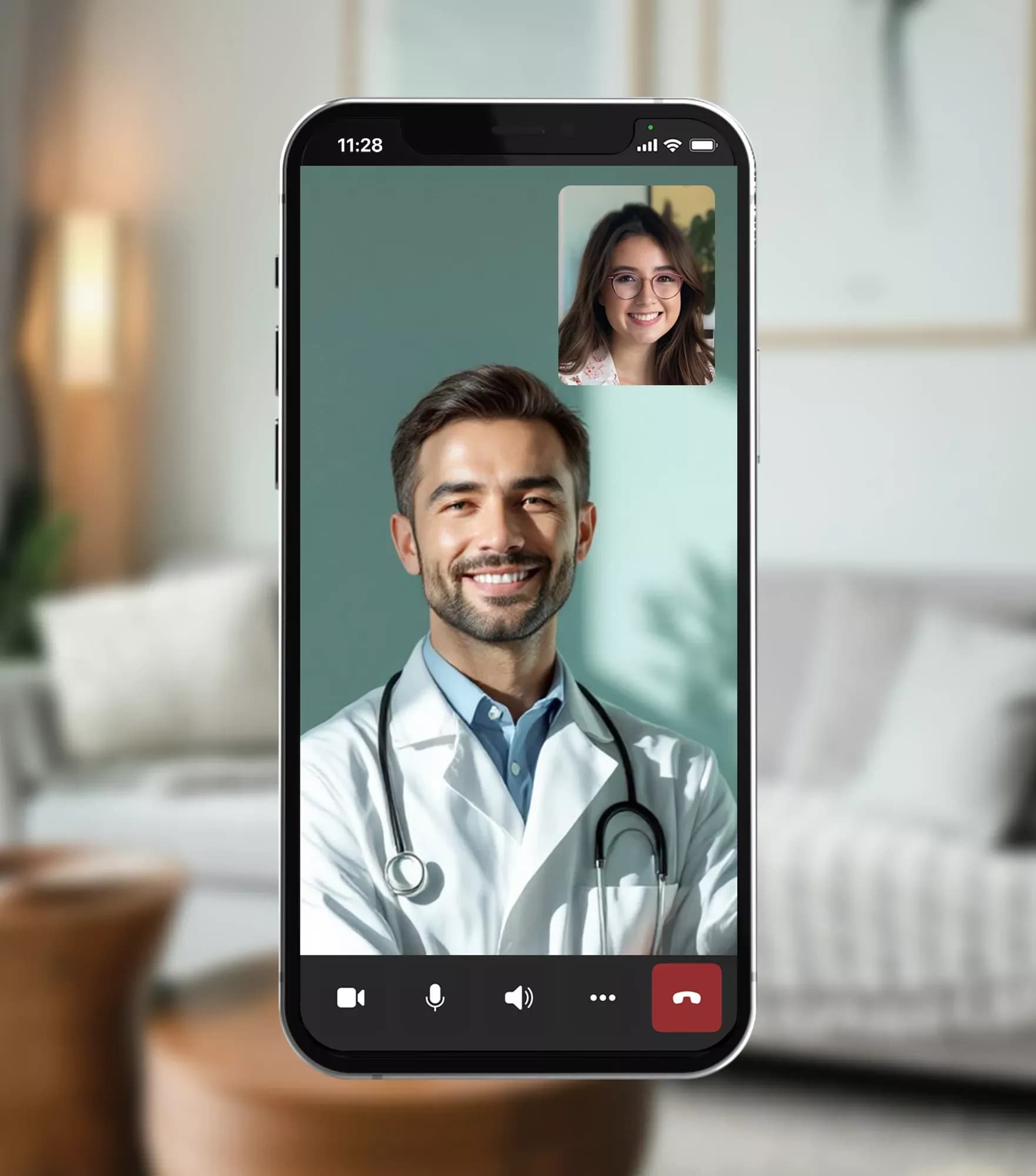 Secure video call with doctor
